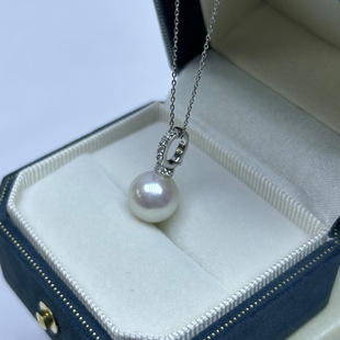 天然淡水养殖强光10-11珍珠闪钻气质单颗吊坠万能扣s925银项a2761