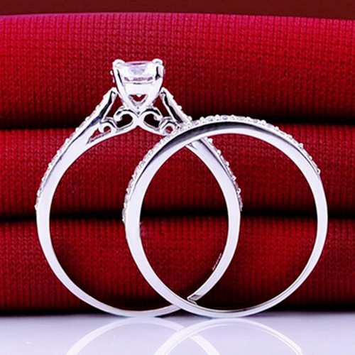 钻石之乡河南商丘速卖通热卖外贸四爪锆石组戒戒指 时尚镀饰a2354