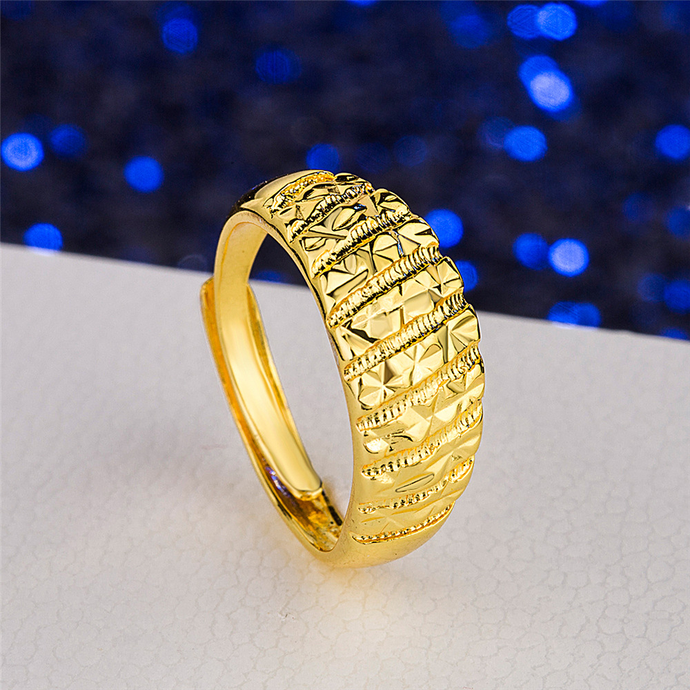 钻石之乡河南柘城河南人工钻石越南镀金黄铜镀金满斜杠满天星戒指