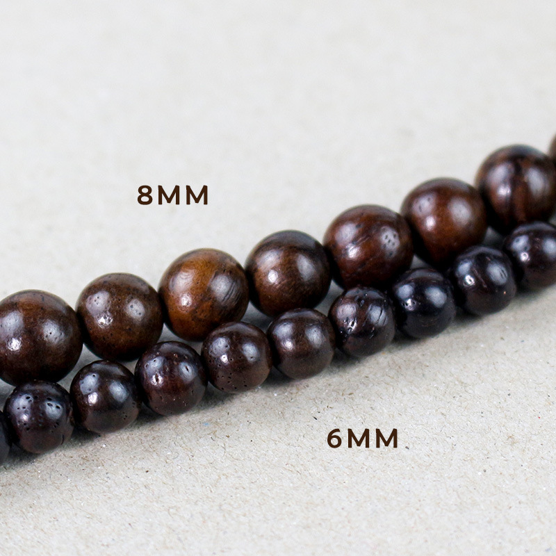 菩提之乡中国海南文玩皮灰木6/8MM皮黑风车木仿黑檀108颗佛珠念珠