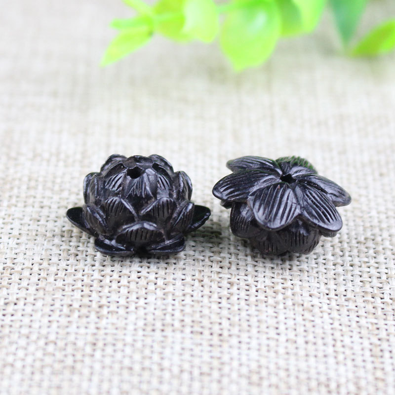 菩提之乡中国海南厂家黑檀木紫檀木黄杨木莲花DIY饰品配件配饰雕