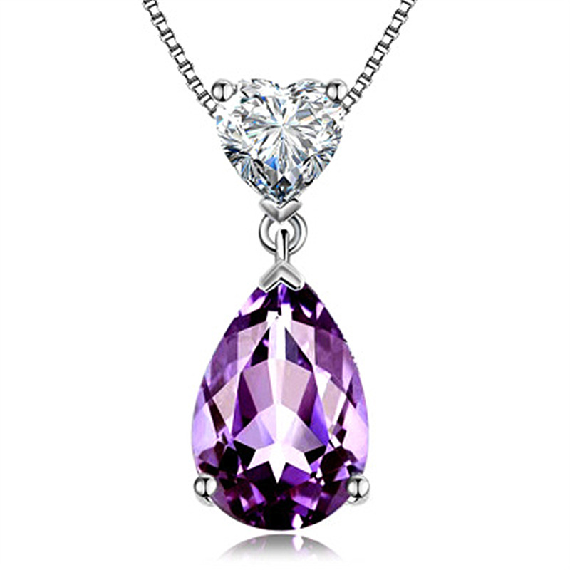 钻石之乡河南柘城河南人工钻石气质心形镶石水滳吊坠女 简约爱心