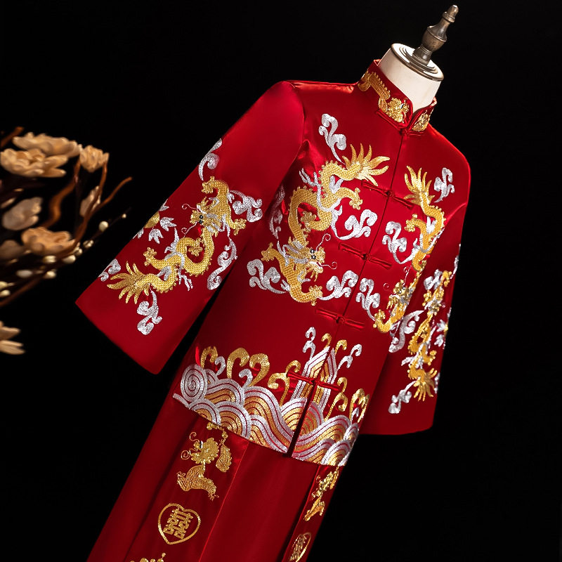 男士秀禾服结婚礼服新郎服2022龙凤褂男装秀禾秀和服婚服刺a5173