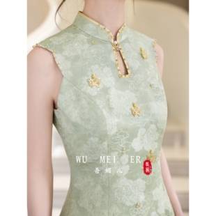 吾媚儿新中式旗袍订婚礼服裙2026新款新娘小个子敬酒服日常a4962