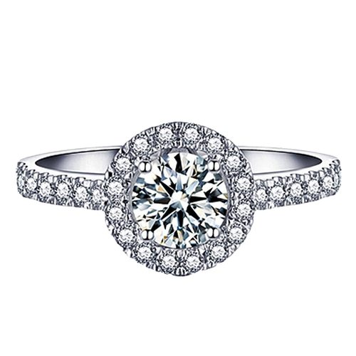 钻石之乡河南商丘金嘉华 wish热卖圆形仿莫桑石戒指 网红直a2782