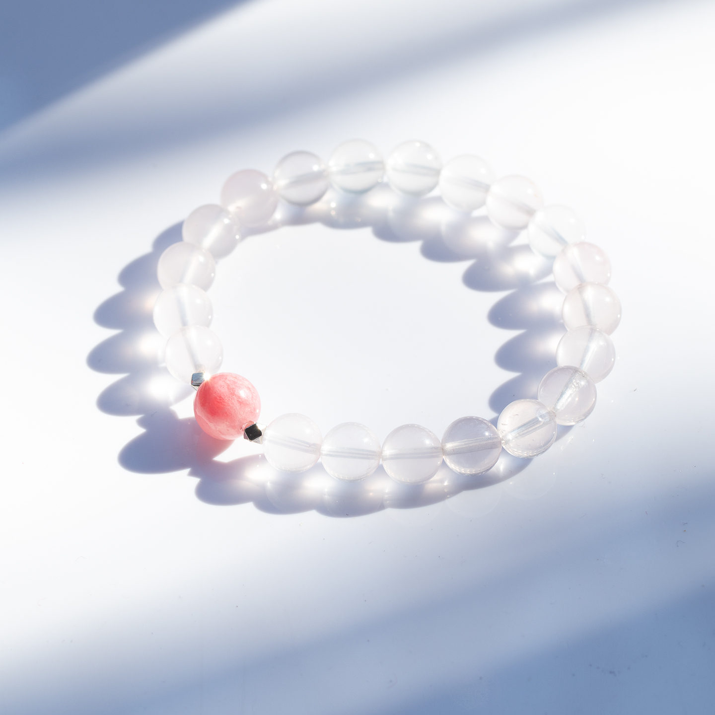 天然水晶手串蔷薇石莫粉晶手链