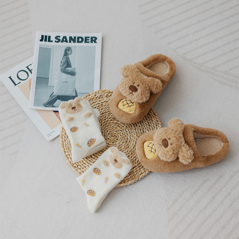 KKV女棉拖鞋居家可爱超萌小动物毛绒棉鞋学生居家用保暖舒适棉鞋