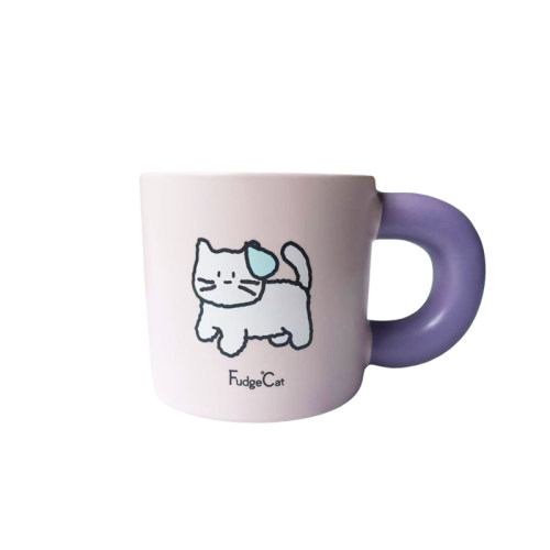 KKV酸糖小猫陶瓷杯系列常规款粉色小猫叠叠杯款黄色小狗