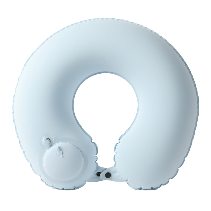 KKV按压式便携充气颈枕两用靠枕办公室午休便携护颈U型枕靠枕眼罩