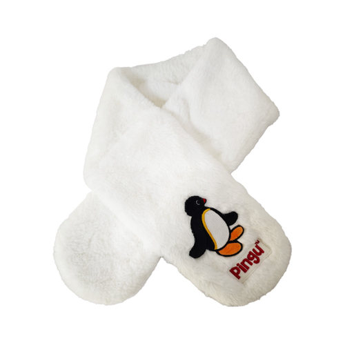 KKVPingu毛绒围脖白色冬季防寒保暖户外挡风护颈百搭纯色围脖