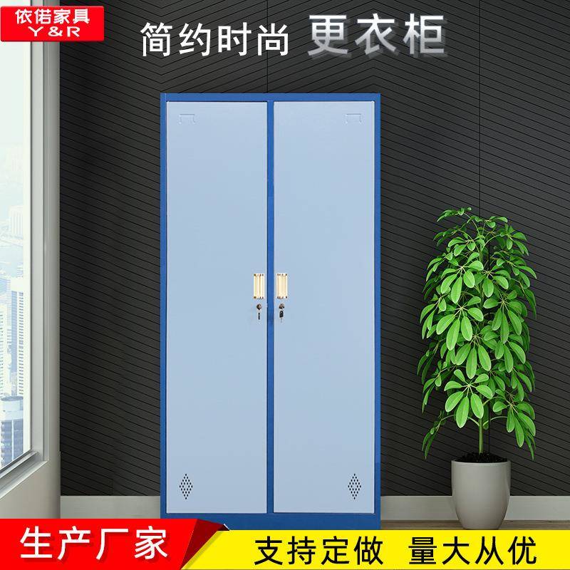 厂家生产更衣柜文件柜钢制蓝色对开门简约时尚支持定制佛山