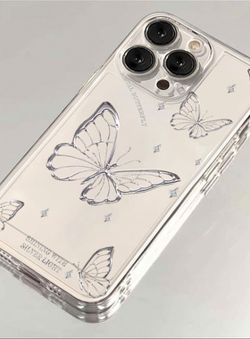 银线蝴蝶适用小米11青春手机壳米14/13/12/11/10pro透明红米k60e个性K40硅胶k50至尊note12/11T/9/8pro防摔