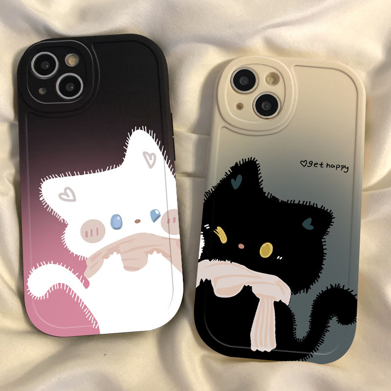 适用可爱卡通情侣硅胶手机壳