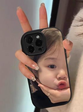 嘟嘴女孩适用iphone16pro手机壳苹果13/14透明11新款女款全包mini全包max硅胶x防摔xr/xs可爱7p网红15plus6sp
