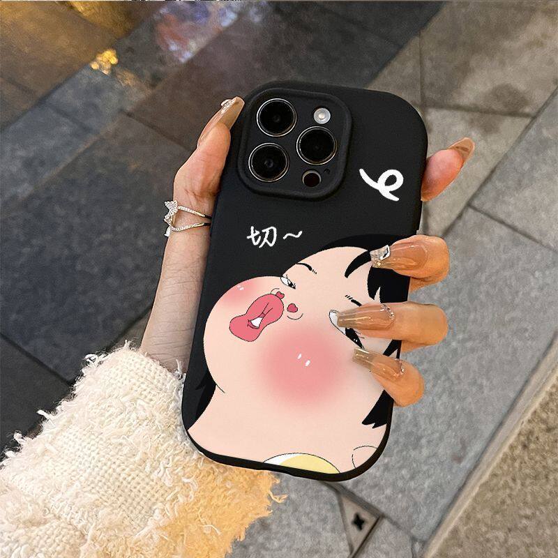 嘟嘟女孩适用iphone16pro手机壳苹果13/14透明11新款恶搞全包mini全包max硅胶x防摔xr/xs个性7p卡通15plus6sp