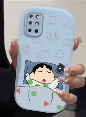 睡觉小新适用一加8T手机壳1+9r卡通可爱创意LE2100全包软OnePlus1加8T硅胶9R防摔KB2000保护套男女款软壳
