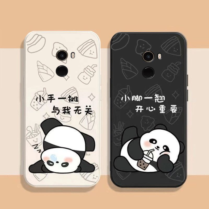 黑白熊猫适用小米mix2手机壳新款硅胶全包防摔保护套卡通可爱女软壳个性创意文艺磨砂外壳网红送钢化膜