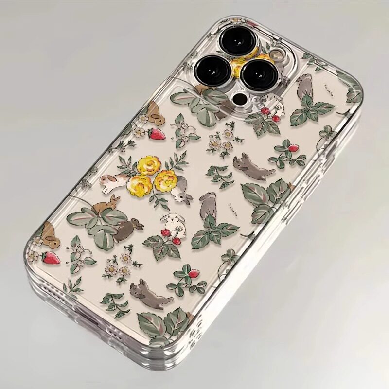 碎花适用iPhone苹果15promax手机壳苹果13/14/11/12/16promax透明7/8plus可爱x/xr新款xsmax个性6splus保护套