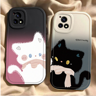 适用于vivoY31S手机壳vivoy30外壳V2054A套V2068A适用于vivoy30新款 y30软硅胶全包适用于vivoy30磨砂黑白猫