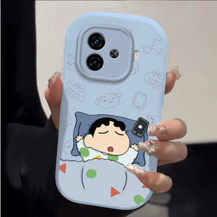 睡觉小新适用iQOOZ9Turbo Z9全包Z9X防摔可爱卡通创意爱酷外壳套专用十iQOO加vivo男女 手机壳vivoiqooZ9X新款