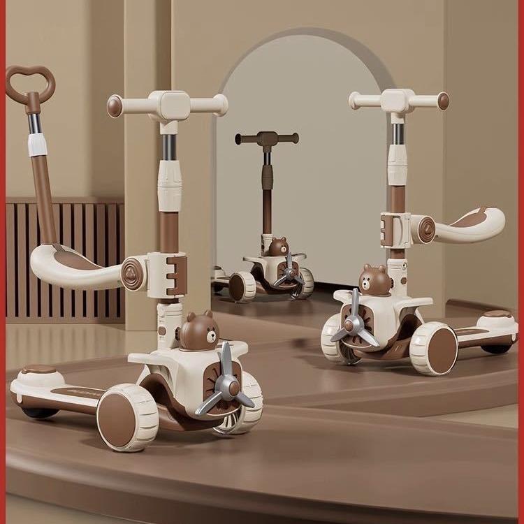 儿童滑板车1-3一6一12岁以上大童小孩宝宝可坐三合一滑滑车可折叠