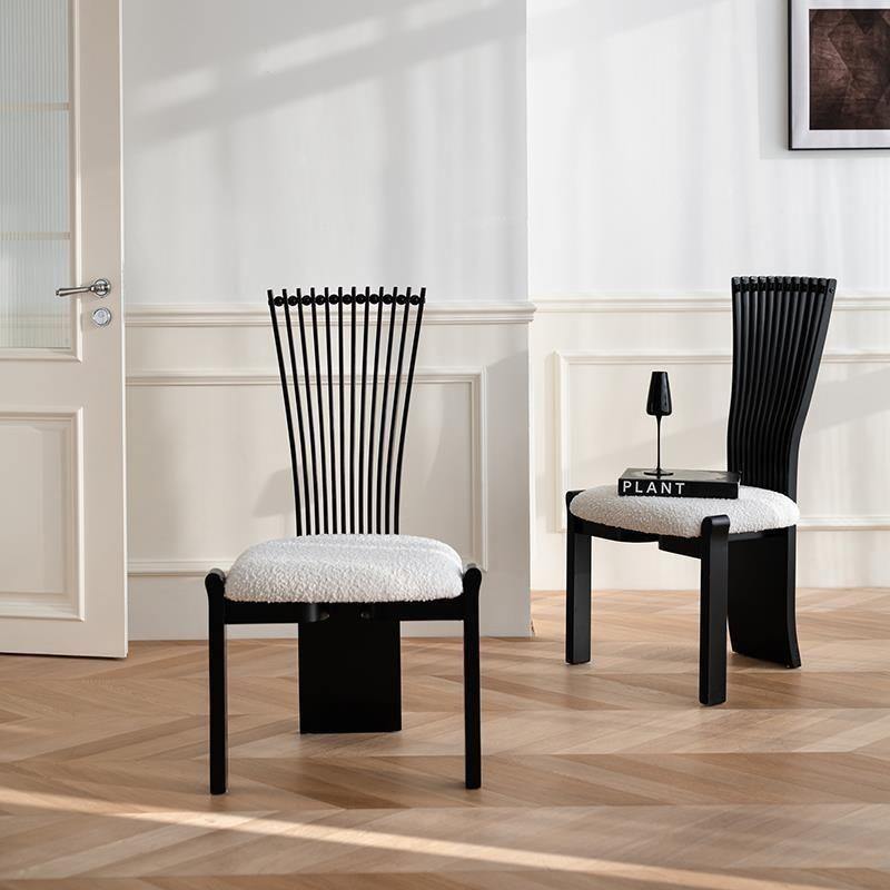 扇背椅中古实木餐椅家用设计师靠背椅民宿休闲椅轻奢网红办公椅