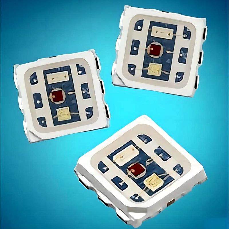 3030RGB灯珠0.5W三合一七彩led灯珠六脚RGBW红绿蓝金线铜支架