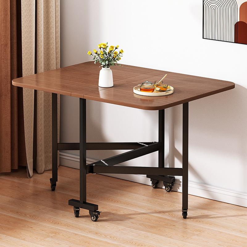 折叠餐桌现代简约家用客厅小户型简易长方形可移动租房吃饭小桌子