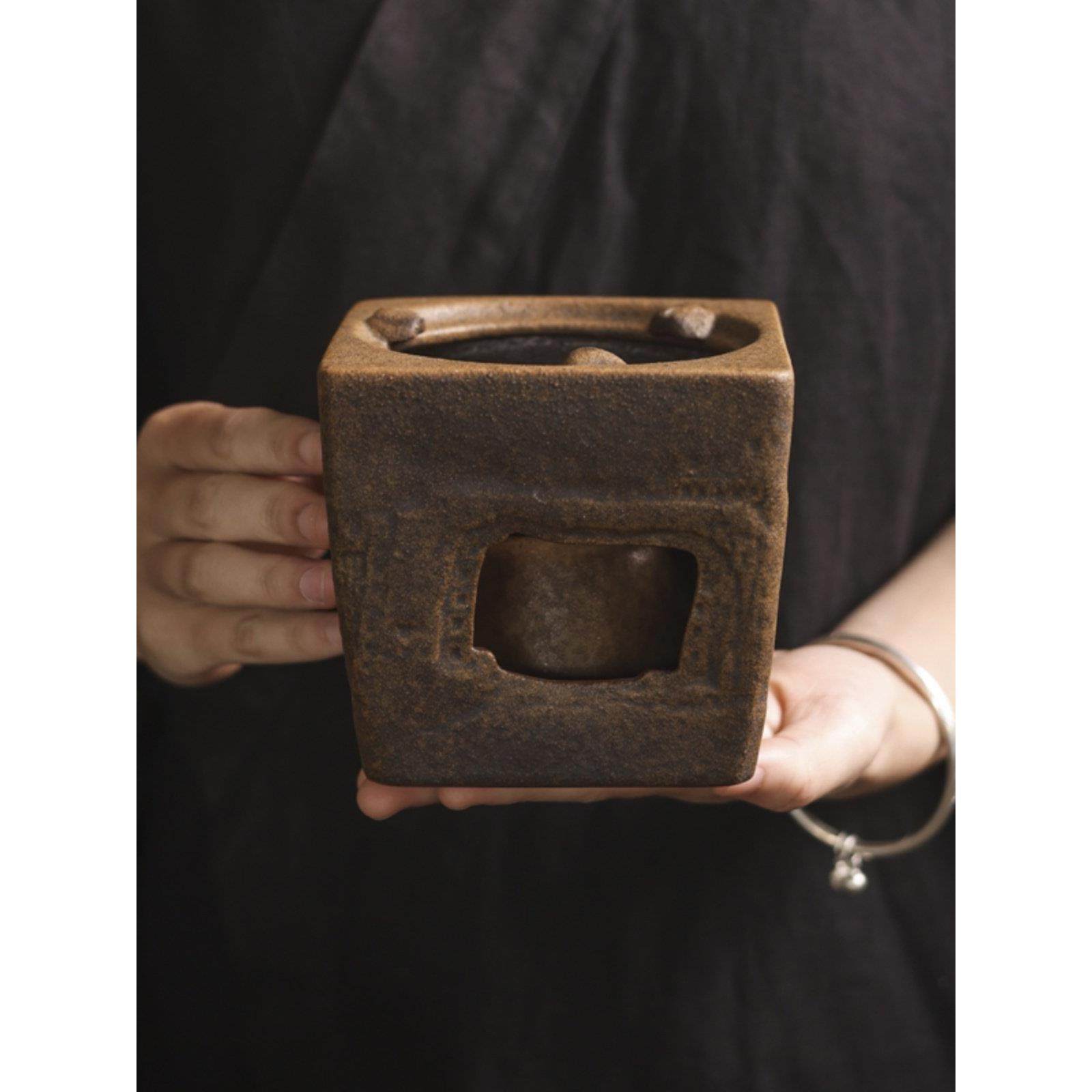 【灰念酱釉观石蜡烛炉】陶瓷酒精炉单煮茶炉保温温茶炉茶道配件,餐饮具,煮茶炉,淘宝优惠券,粉丝福利购,淘宝优惠卷