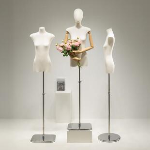 新款服装店专用扁身模特展示架女装假人橱窗半身平胸人体模型人台