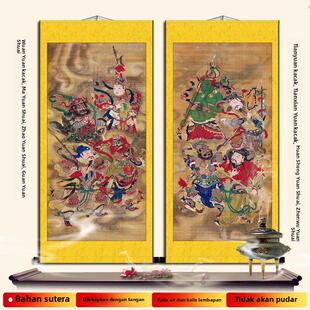 道家神将元帅挂画道场供奉装饰神像 八大将军画像丝绸卷轴画 包邮