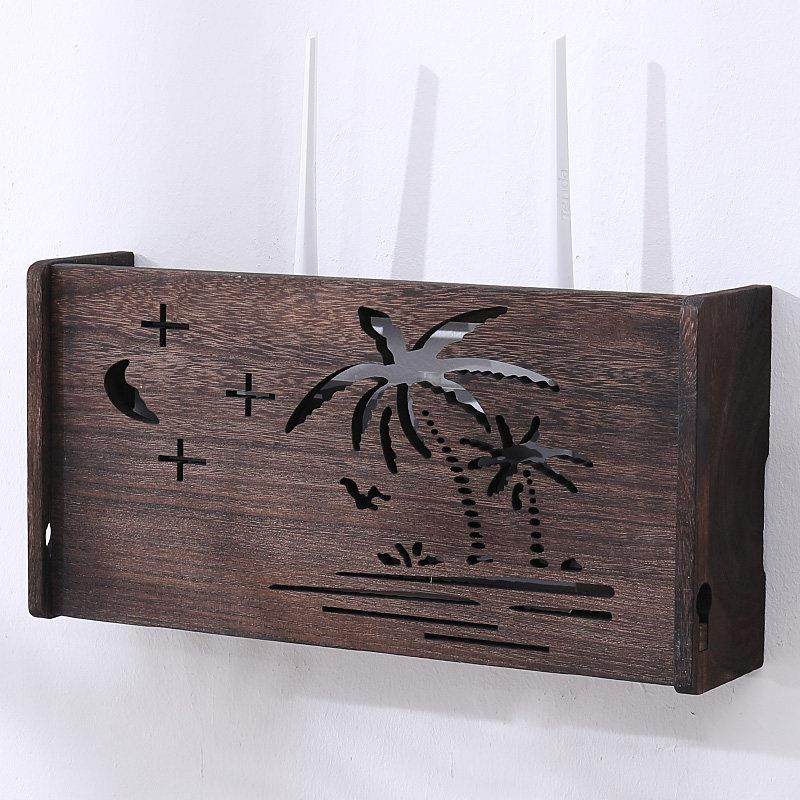 实木无线路由器收纳盒壁挂机上盒置物架wif客厅光猫电视墙集理线,收纳整理,理线器/集线器/绕线器,淘宝优惠券,粉丝福利购,淘宝优惠卷