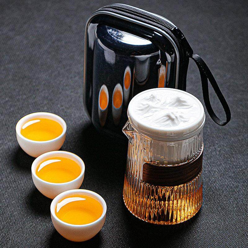 高档便携羊脂玉旅行茶具套装玻璃快客杯功夫陶瓷户外泡茶壶茶杯,餐饮具,旅行茶具,淘宝优惠券,粉丝福利购,淘宝优惠卷