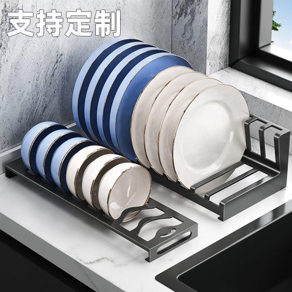 304不锈钢碗碟收纳架沥水碗盘架厨房抽屉拉篮内碗架橱柜放碗碟子