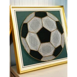 足球钉缠绕绘画DIY材料或成品手工团队建设活动客人餐厅装饰绘画
