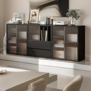 法式覆古书柜实木低柜客厅储物储物柜集成落地储物柜展示柜餐具柜