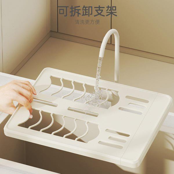 甄选碗架厨房置物架放碗筷带盖双层沥水架2024新款塑料装碟盘收纳