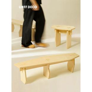 URFF DECO极简块块海洋板小家具桦木板几何切割长凳矮凳家用凳子