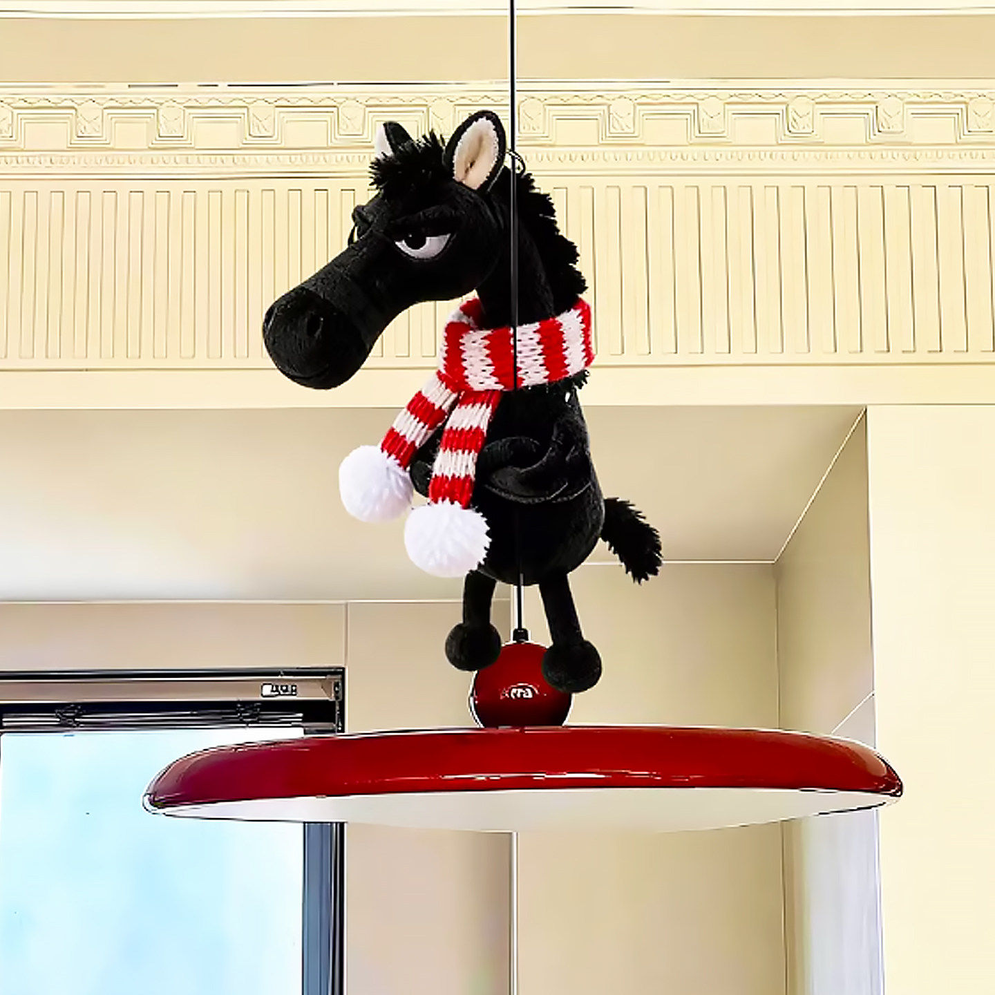 黑马挂件新年装饰马年吉祥物高冷小马玩偶家居氛围感客厅吊灯挂饰