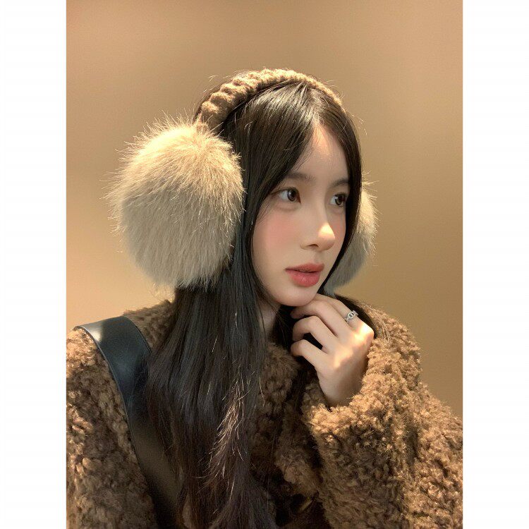 可爱兔毛耳罩女款冬季可折叠保暖毛绒绒耳捂子东北防冻护耳套耳包