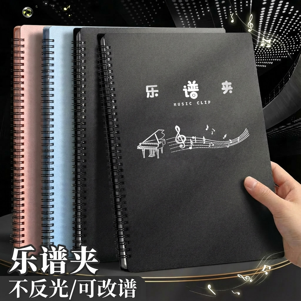 不反光a4钢琴专用谱夹子乐谱夹可修改展开式黑色琴谱夹音乐歌谱曲