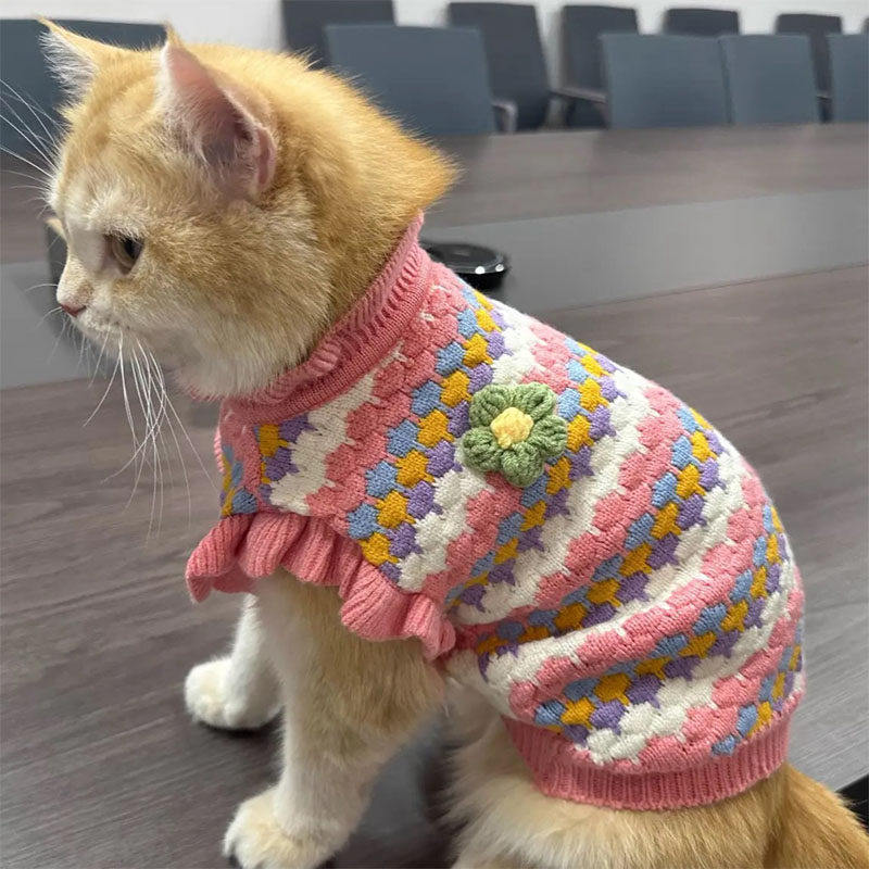 无袖小猫衣服秋冬针织衫金渐层布偶蓝猫英短幼猫保暖冬天宠物毛衣