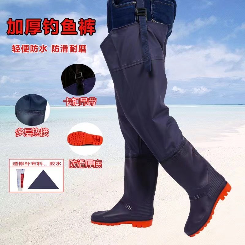 春秋防水橡胶鞋底软胶插秧靴