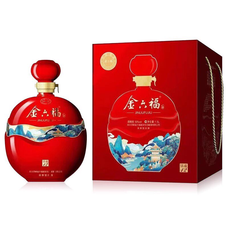 金六福酒铭藏12粮食酒 50度浓香型白酒1500ml坛大坛酒礼盒送礼