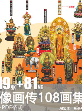 佛像画传集图鉴人物画法技法CG图片素材图绘画色彩搭配基础仏画伝