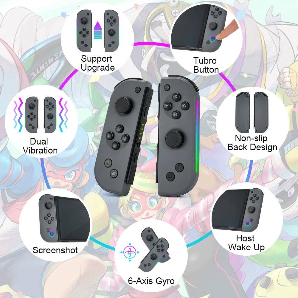 라이트가 있는 조이 패드 스위치 컨트롤러 왼쪽 오른쪽 JOYCON REPLA