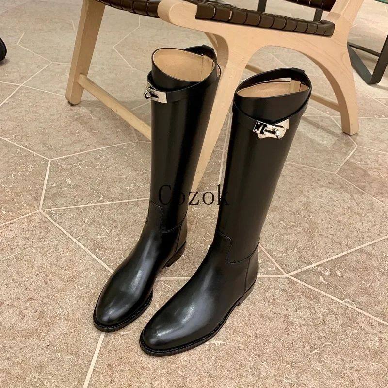 Brown Thigh High Boots: 2023 Vintage Leather Square Heel - Buy from Taobao, China | Shopme Agent