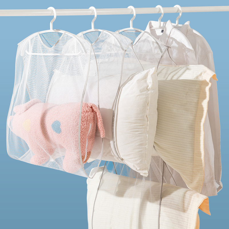 家用枕头晾晒器阳台防风晒衣架室外枕头晾晒网兜网袋抱枕娃娃架子