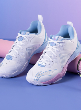 李宁羽毛球鞋变色龙6LITE棉花糖色男女款防滑耐磨训练鞋官方正品