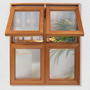 实木窗户上下折叠推拉隔断门窗咖啡店甜品店厨房阳台定制隔断装饰